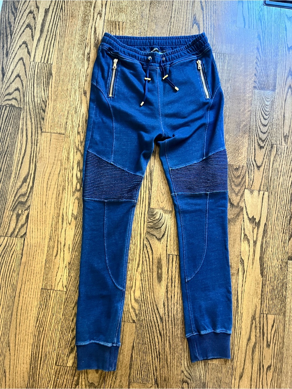 Balmain biker sweatpants. Size large. Blue. Like new.